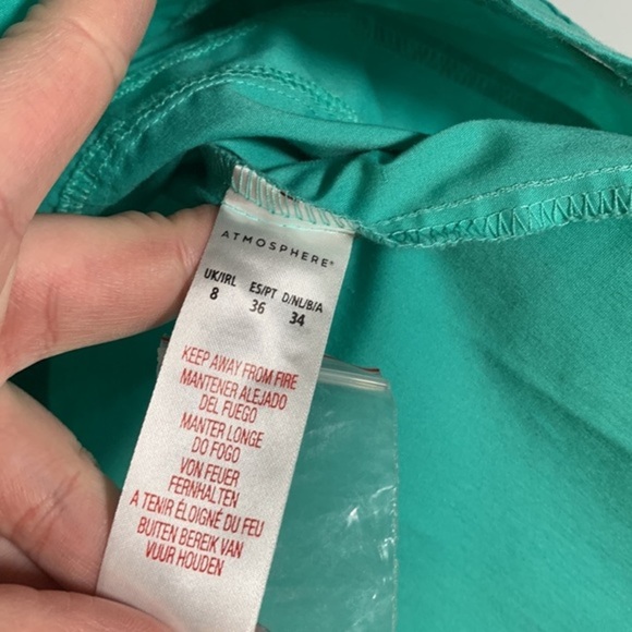Atmosphere Turquoise Button-Down Collared Blouse Top - Picture 6 of 7